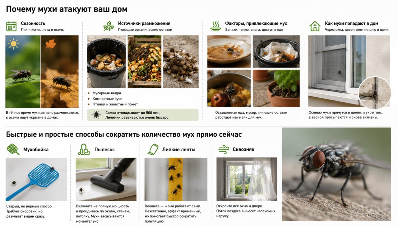 Почему мухи атакуют ваш дом